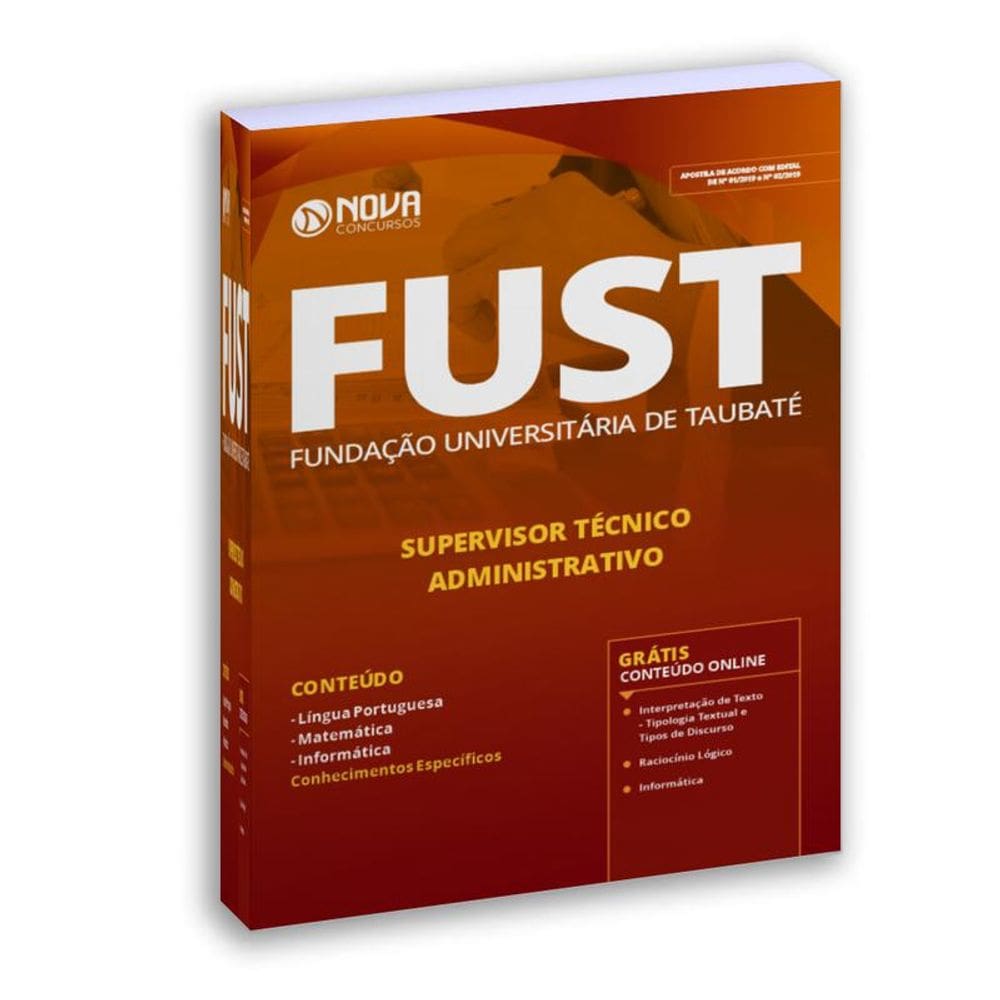 Apostila FustSp 2019 Supervisor Técnico Administrativo