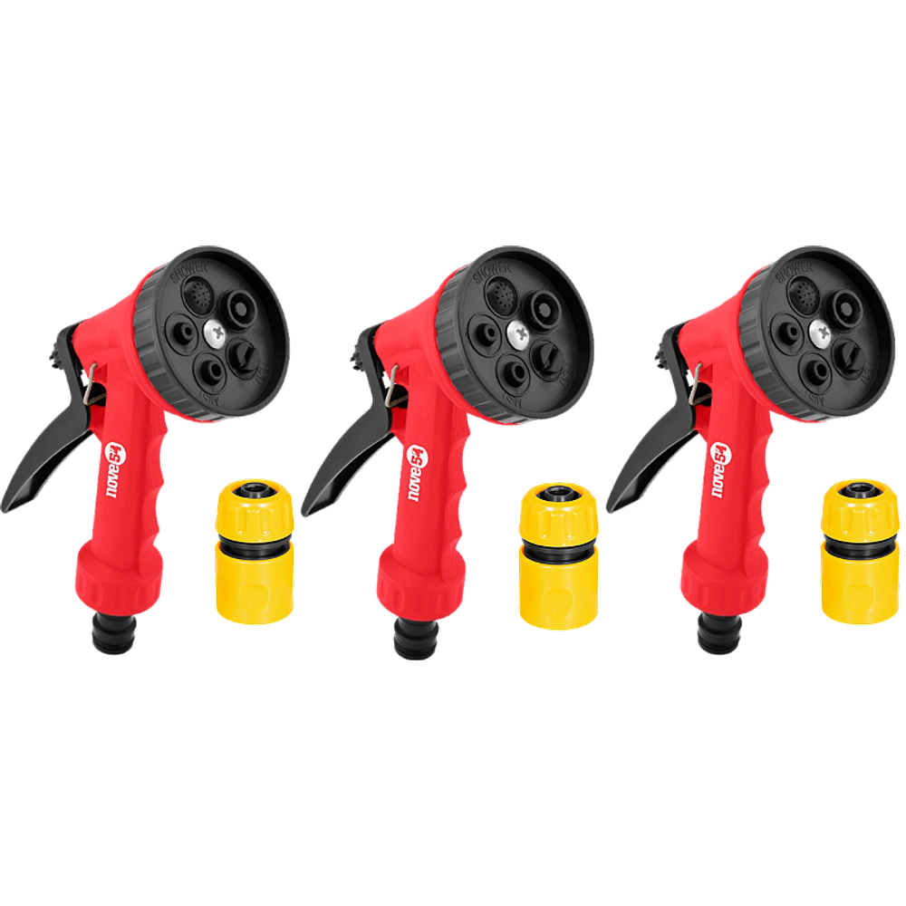 Esguicho plástico jardim 5 funções NOVE54+engate 1/2" 3 unid