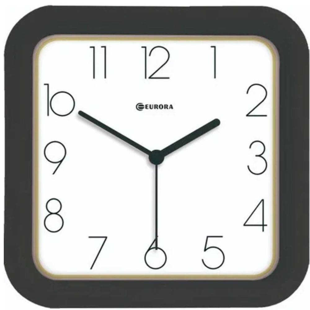 Relogio de Parede Preto Real Eurora 6550