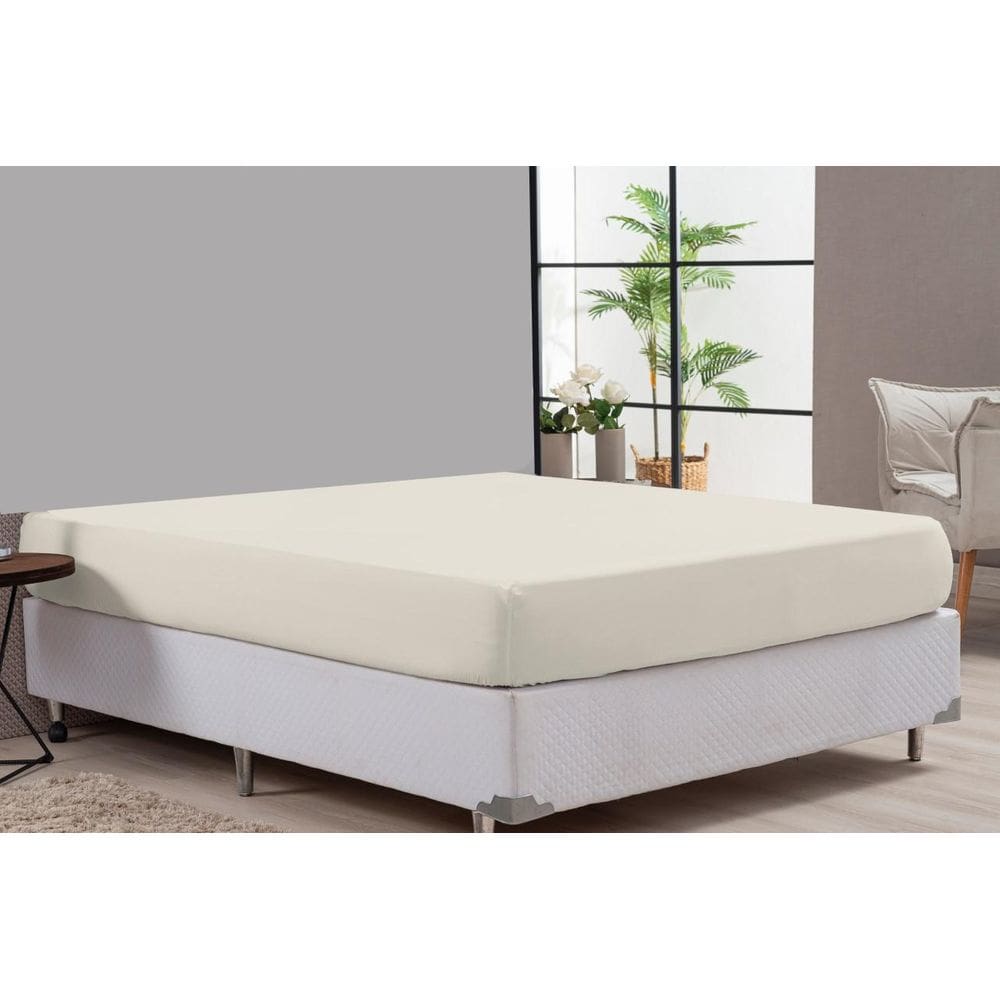 Lençol De Cama Casal Queen Palha Percal 180 Fios