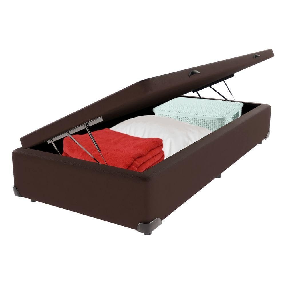 Cama Box Baú Solteiro 88x188 Marrom
