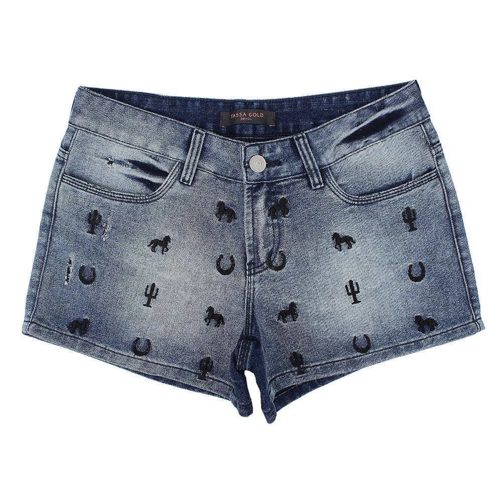 Short Jeans Feminino Confort Sky Bleach - Tassa Gold 17185