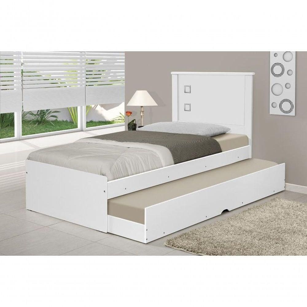 Cama De Solteiro Bibox Barcelona Branco - Tebarrot