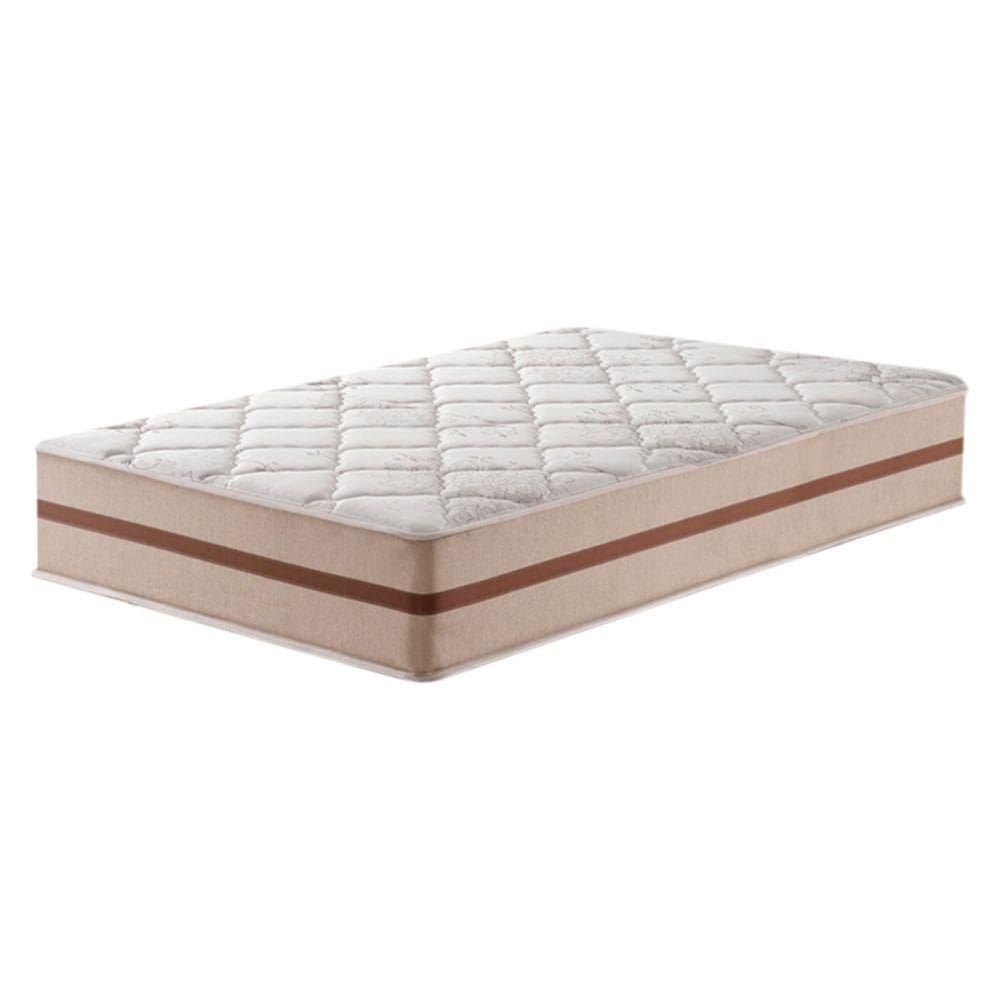Cama Box Branco E Colchão Classic 26 Cm Molas Ensacadas Solteiro