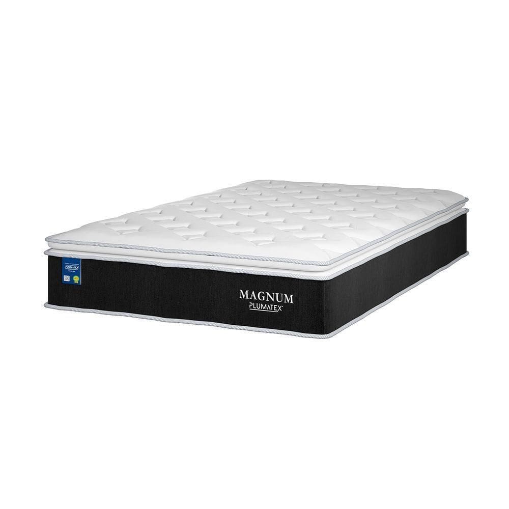 Cama Box Baú Bege E Colchão Magnum Molas Ensacadas Queen Plumatex