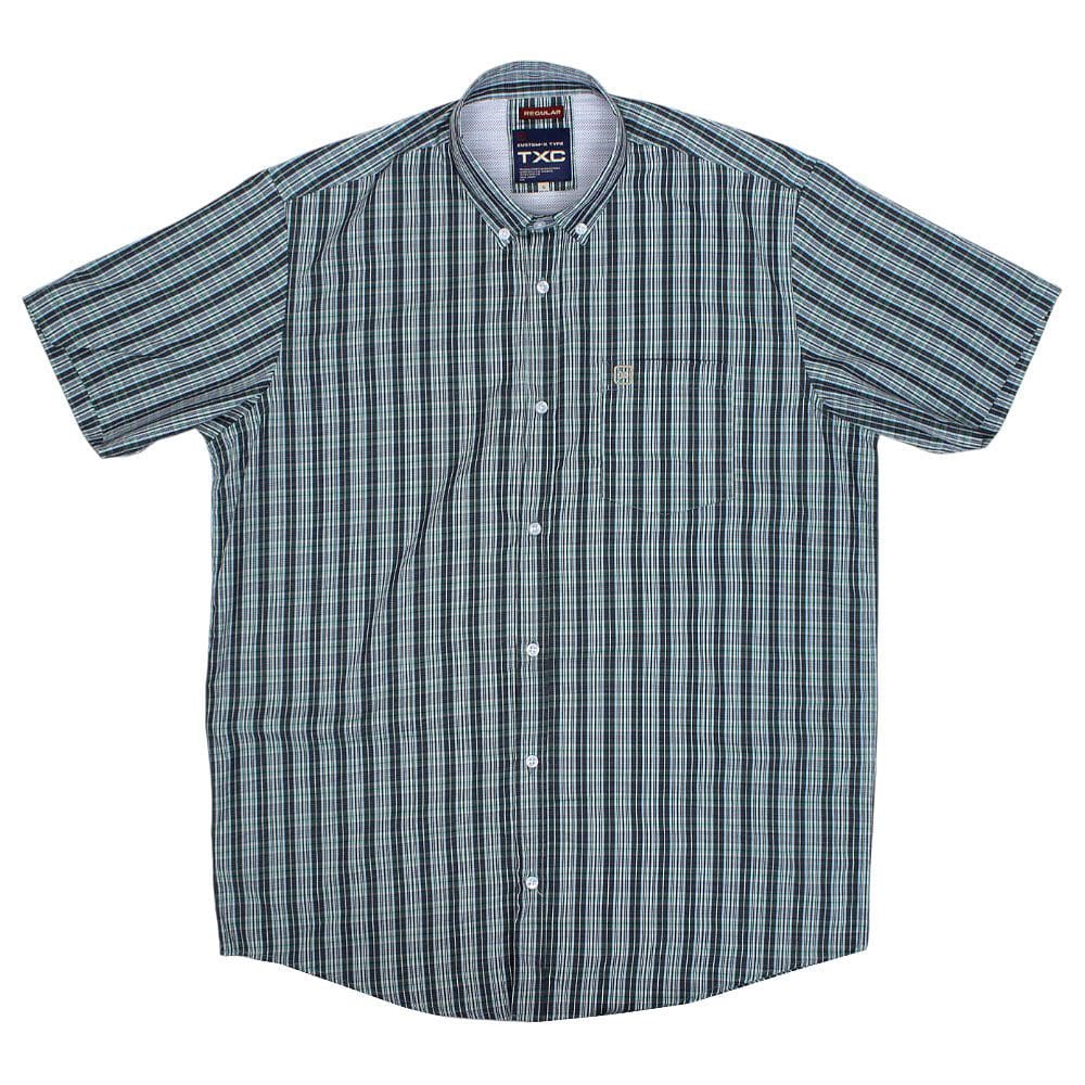 Camisa Masculina Manga Curta Xadrez Verde TXC 38410