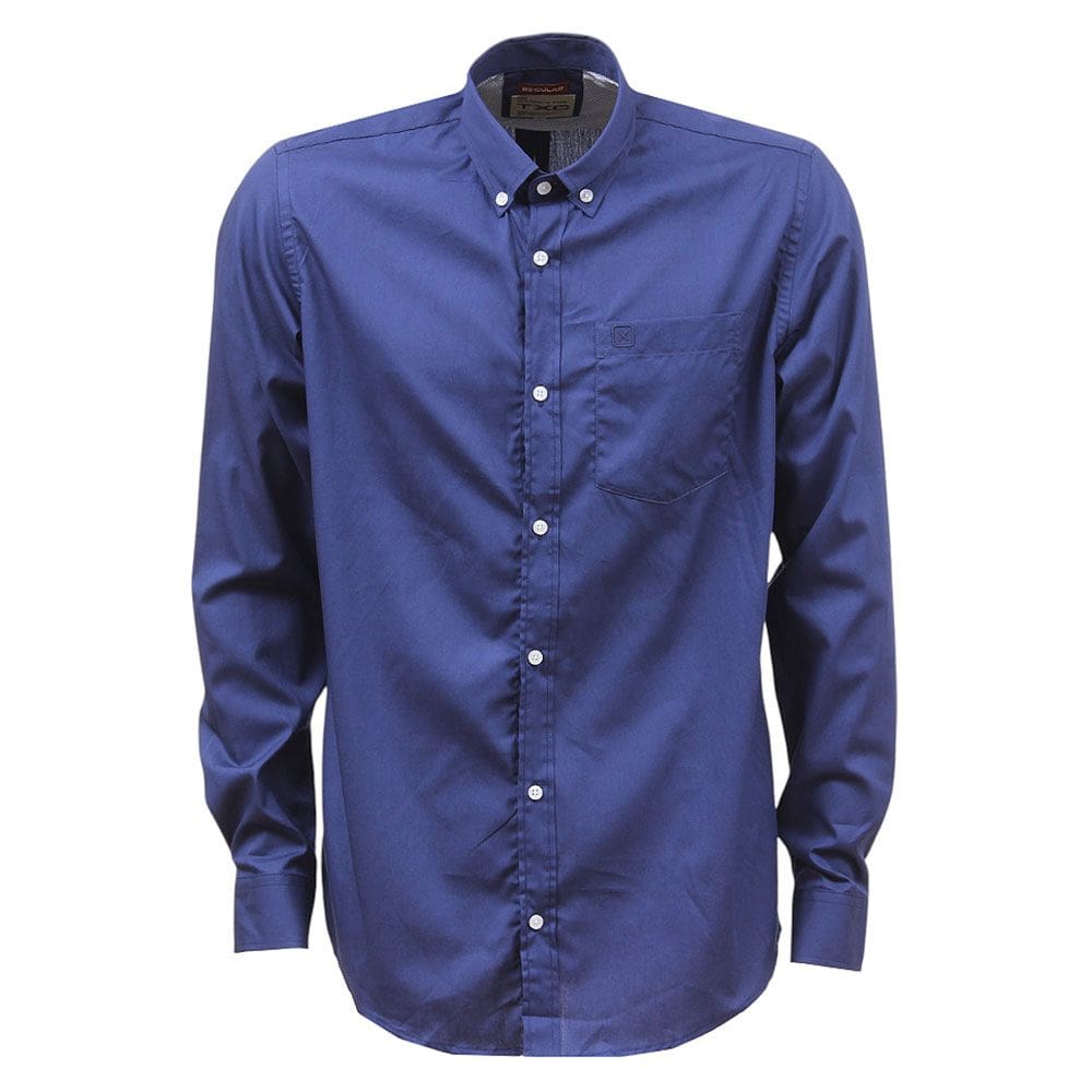 Camisa Azul Manga Longa Masculina Lisa TXC 38266