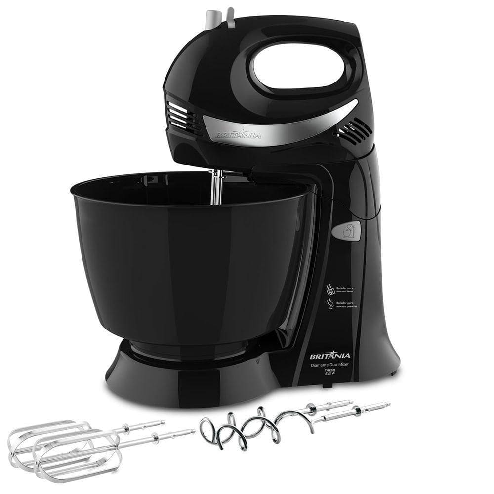 Batedeira Britânia Diamante Duo Mixer Turbo PR 4,3L 350W 110V