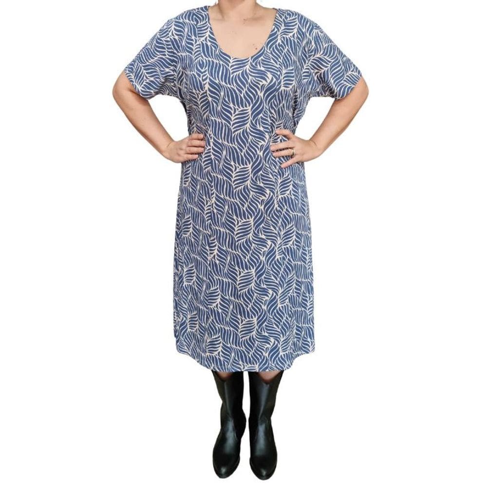 Vestido Rodher Manga Curta Plus Size Estampado