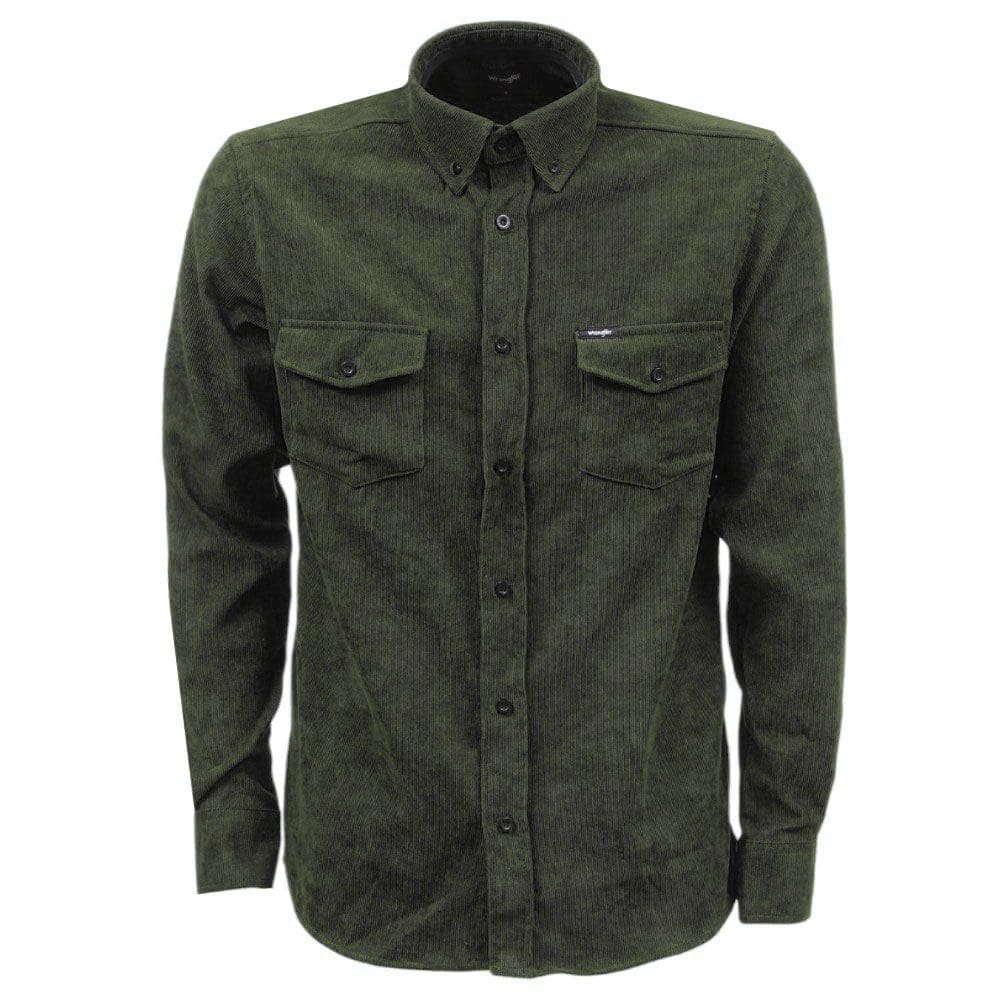 Camisa Verde Manga Longa Masculina Veludo Wrangler 38261