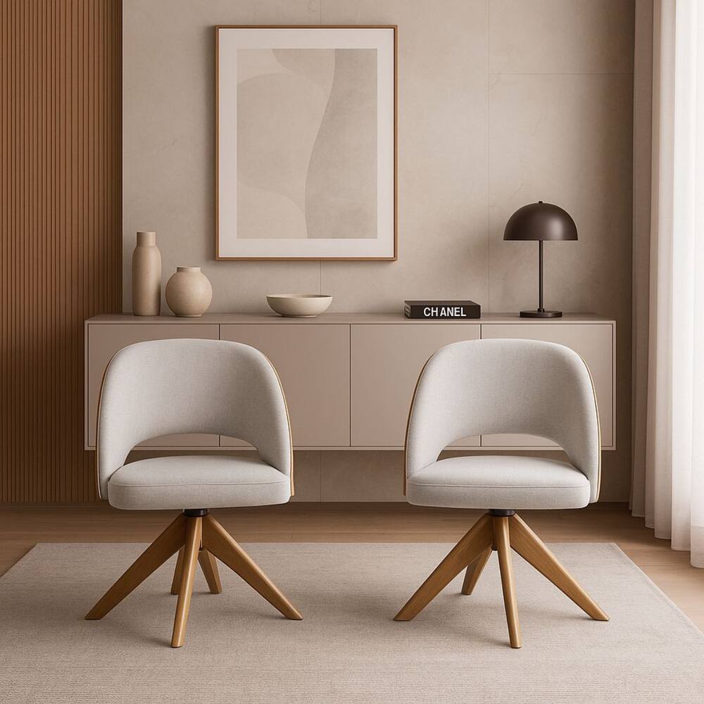 Kit com 2 Poltronas Prada com Base Giratória em Madeira CorMel – Exclusiva