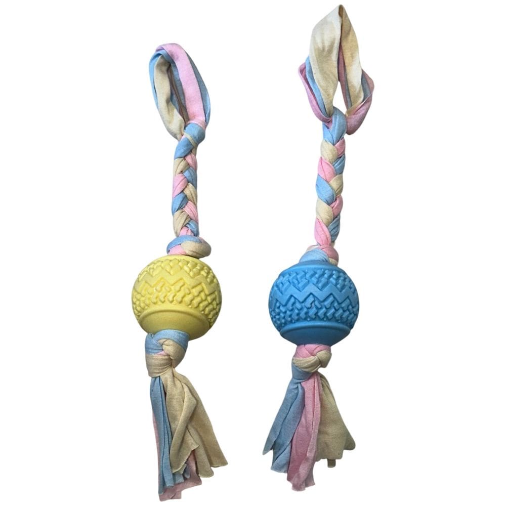 Brinquedo Mordedor Pet Bola Com Corda Puxador Cães