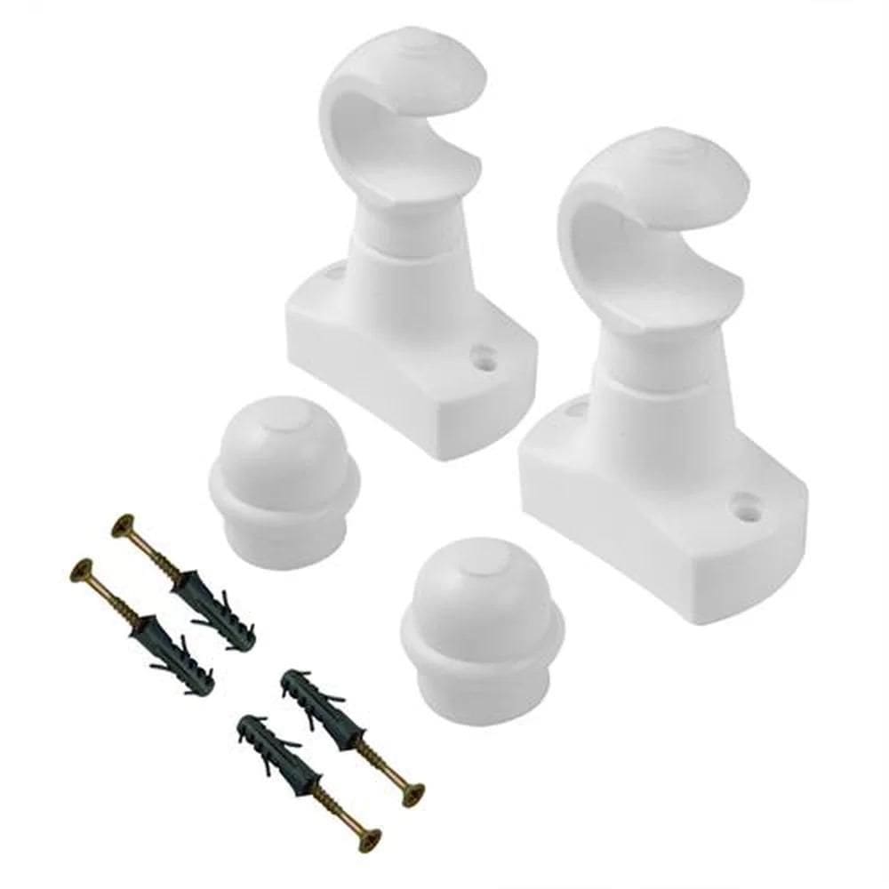 Kit Par De Suporte Para Varão De Cortina 19Mm Branco