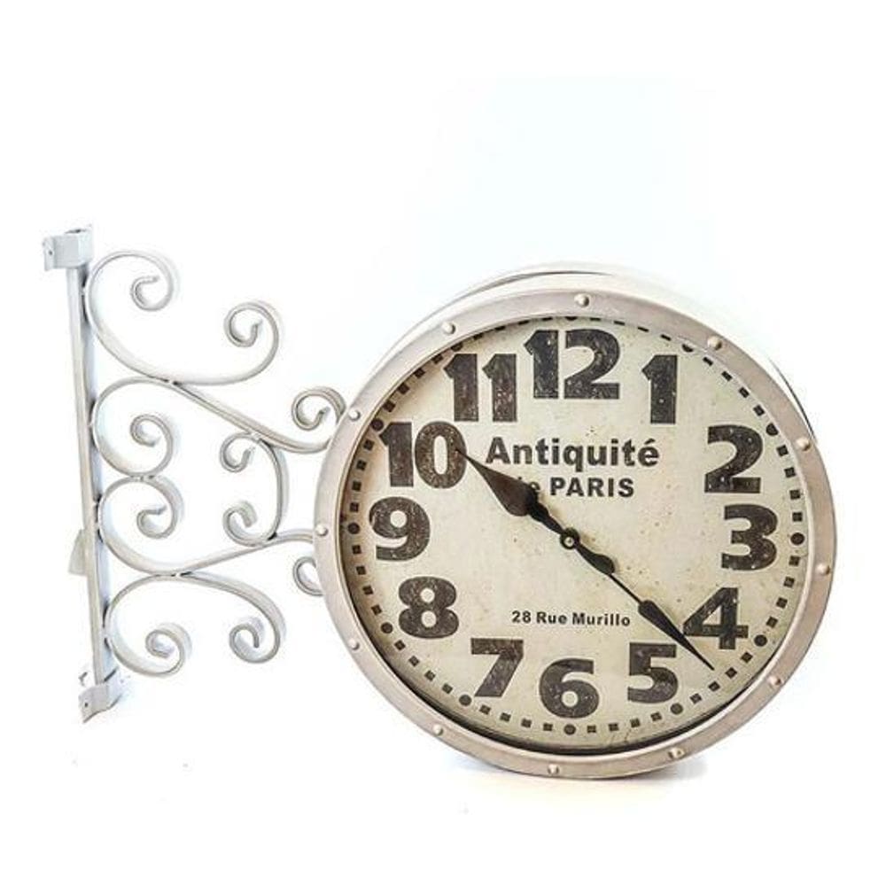 Relógio De Parede Duas Faces Modelo Estação Antiquité Paris