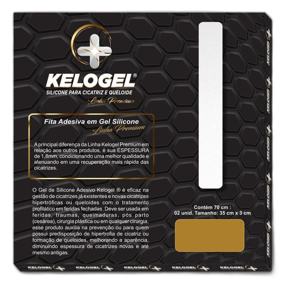 Fita De Silicone 70Cmx3Cm Esp.1.8Mm Linha Premium Kelogel