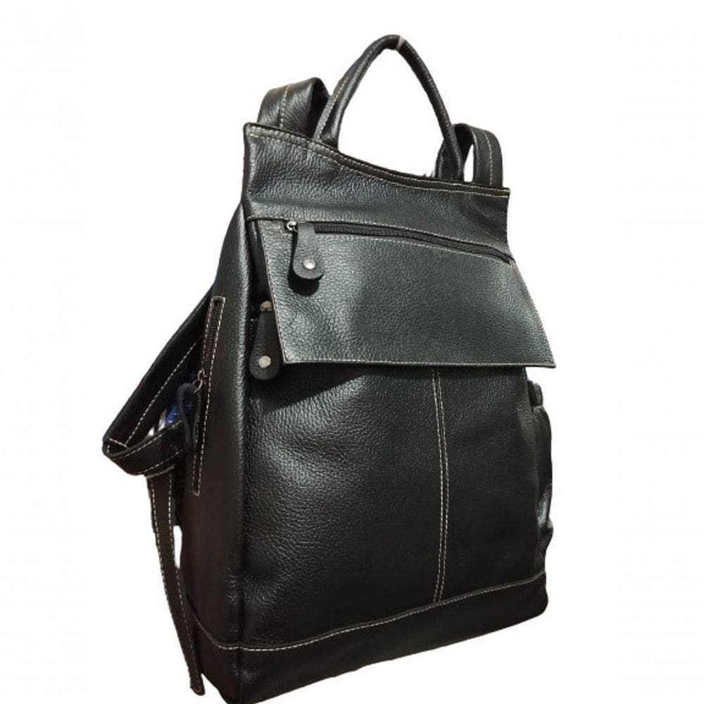 Mochila Feminina De Couro Grd Zup Cor Preto