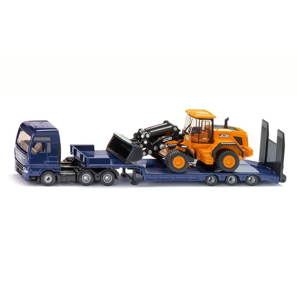Miniatura Caminhão Prancha Man Pá Carregadeira JCB Siku 1/87