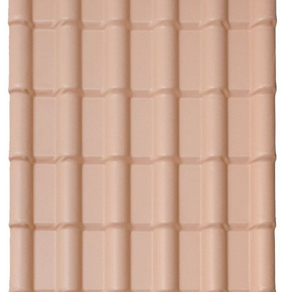 Kit com 10 Telhas Pvc Plan 2,42m X 0,88m X 1,7mm 6 Ondas com Kit Fixação Lux Telhas Marfim
