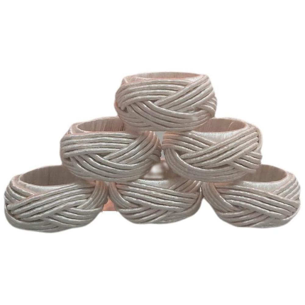 Conjunto 06 Porta Guardanapos Made In Índia Off White