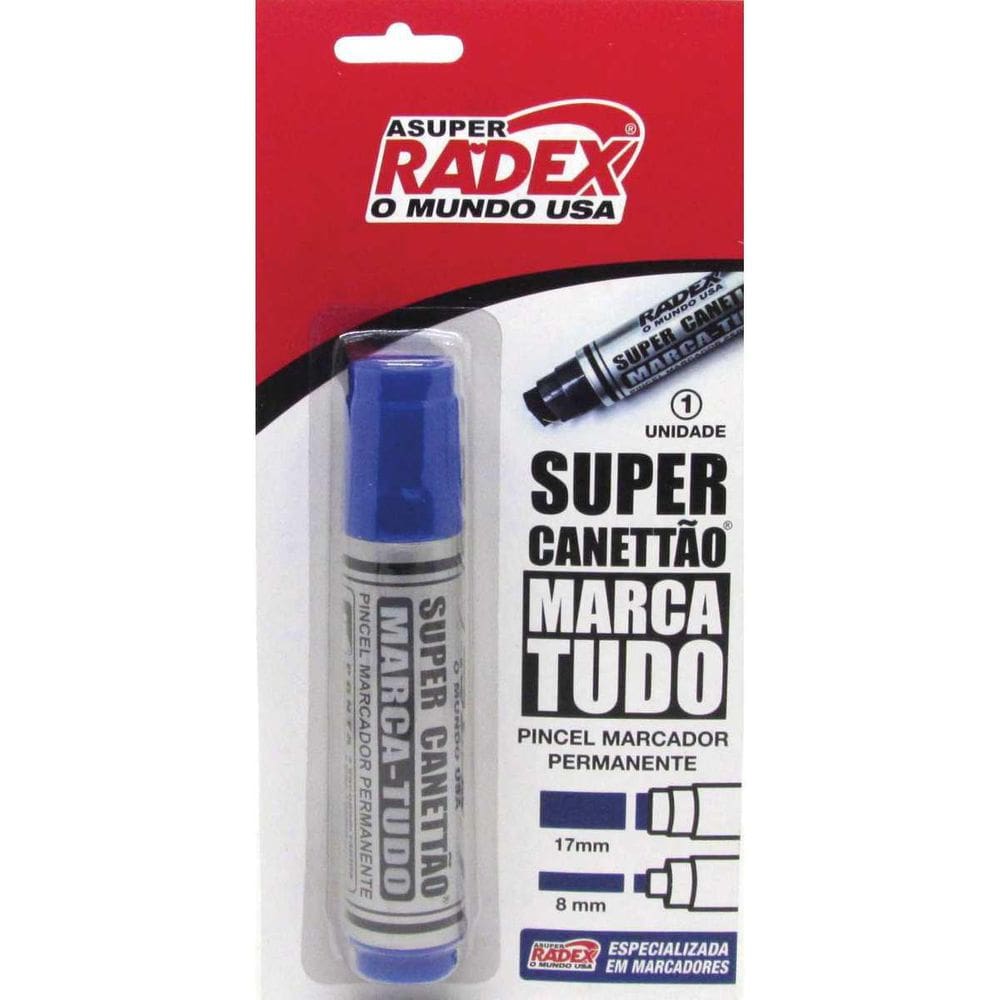 Pincel Marcador Permanente Super Canetao 17Mm Azul