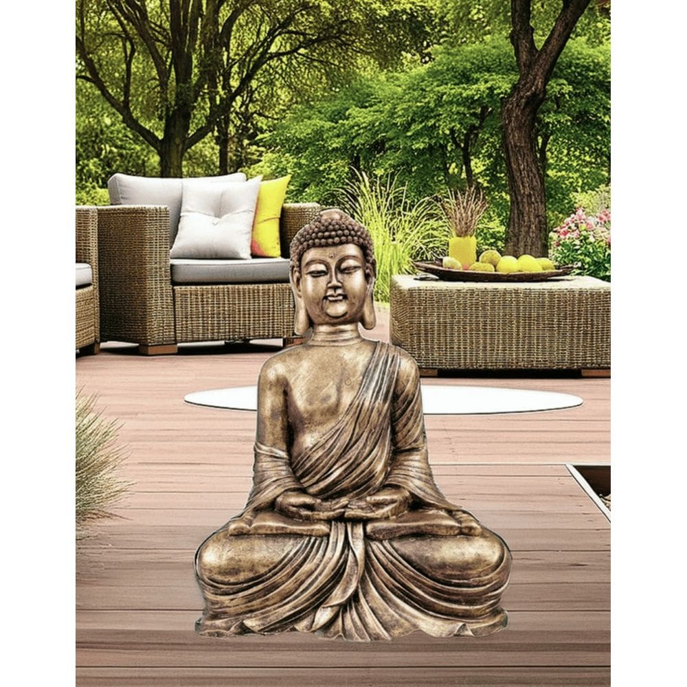 Buda Hindu dourado meditando meditação estátua Decorativa Grande 46 cm