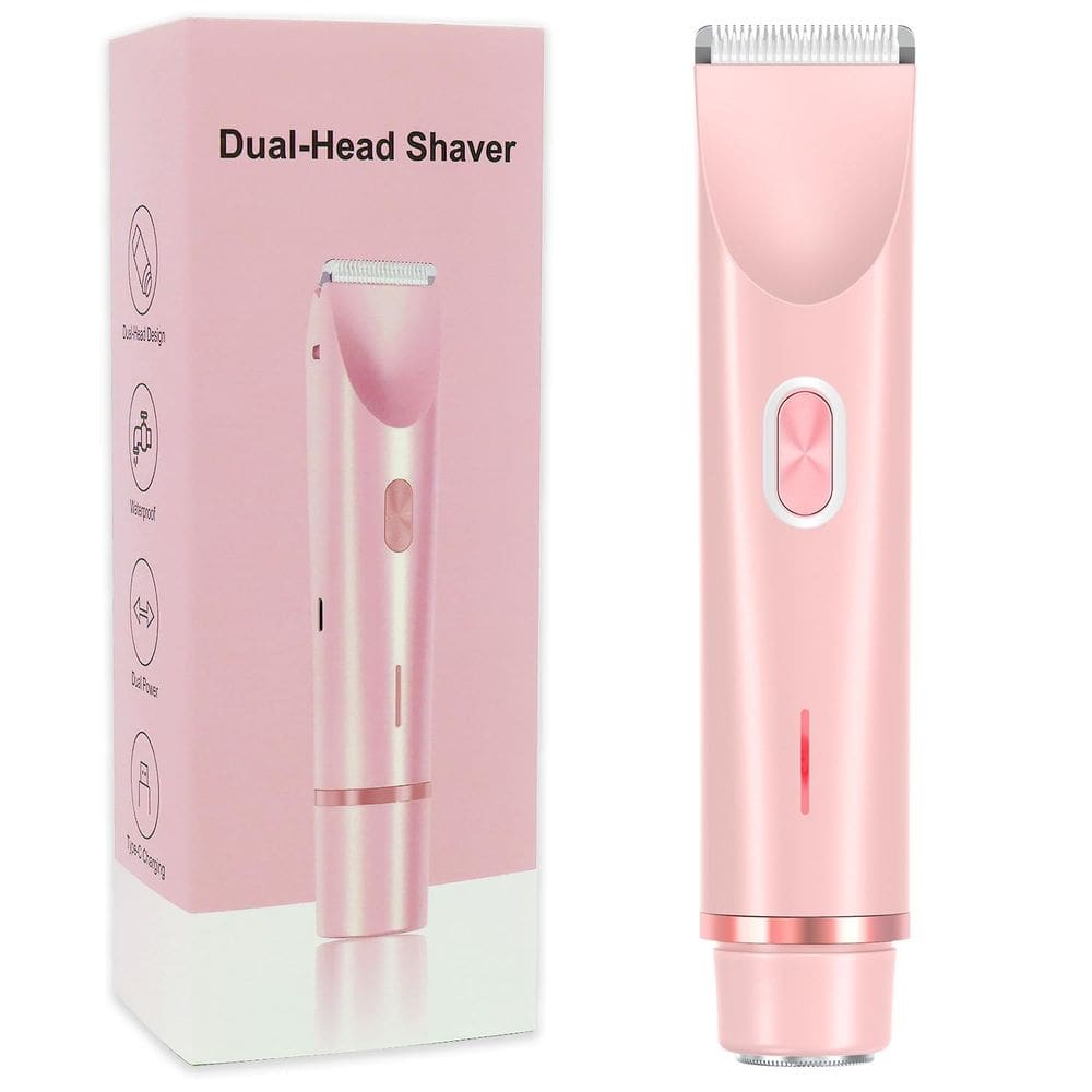 Aparador de biquíni Joigivit 2 em 1, barbeador elétrico para mulheres, rosa