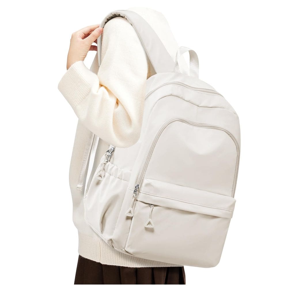 Mochila BJLFS Bege Impermeável 24L para escolas, mulheres e homens