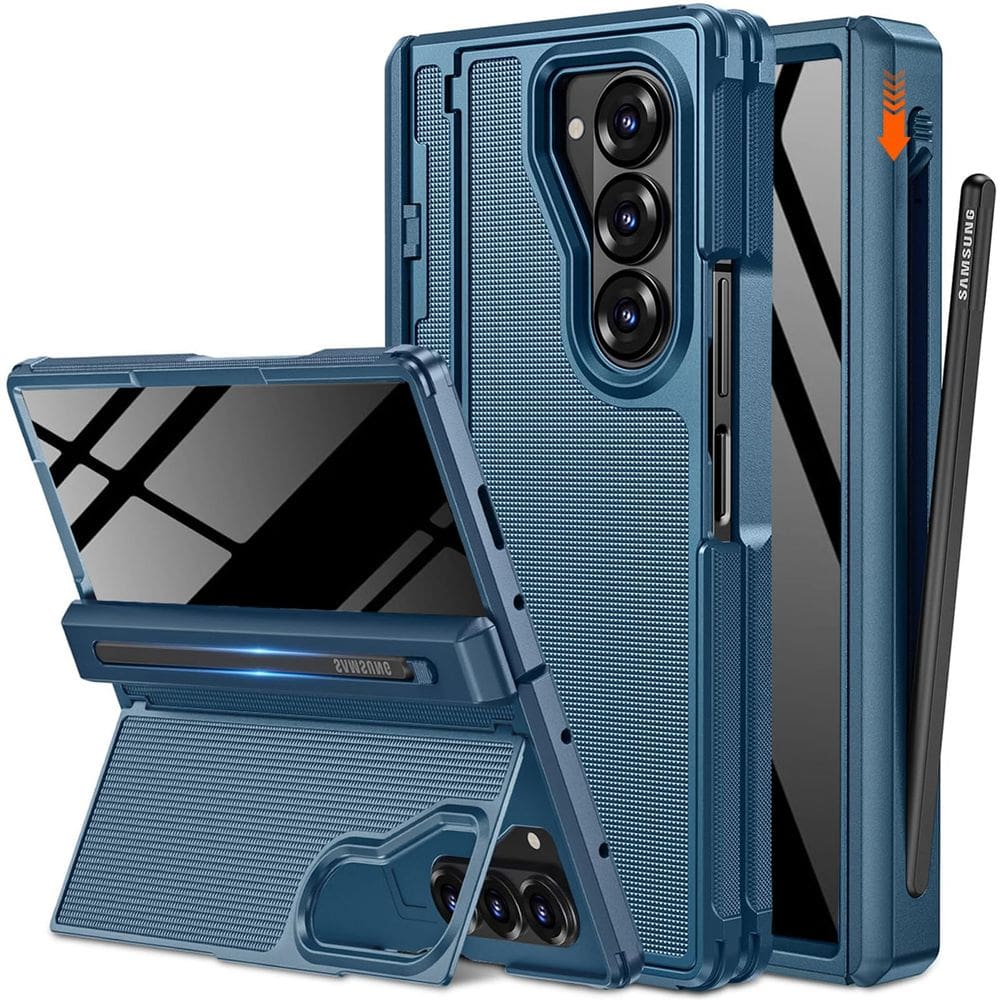 Capa de telefone NINKI para Samsung Galaxy Z Fold 7 com slot S Pen azul