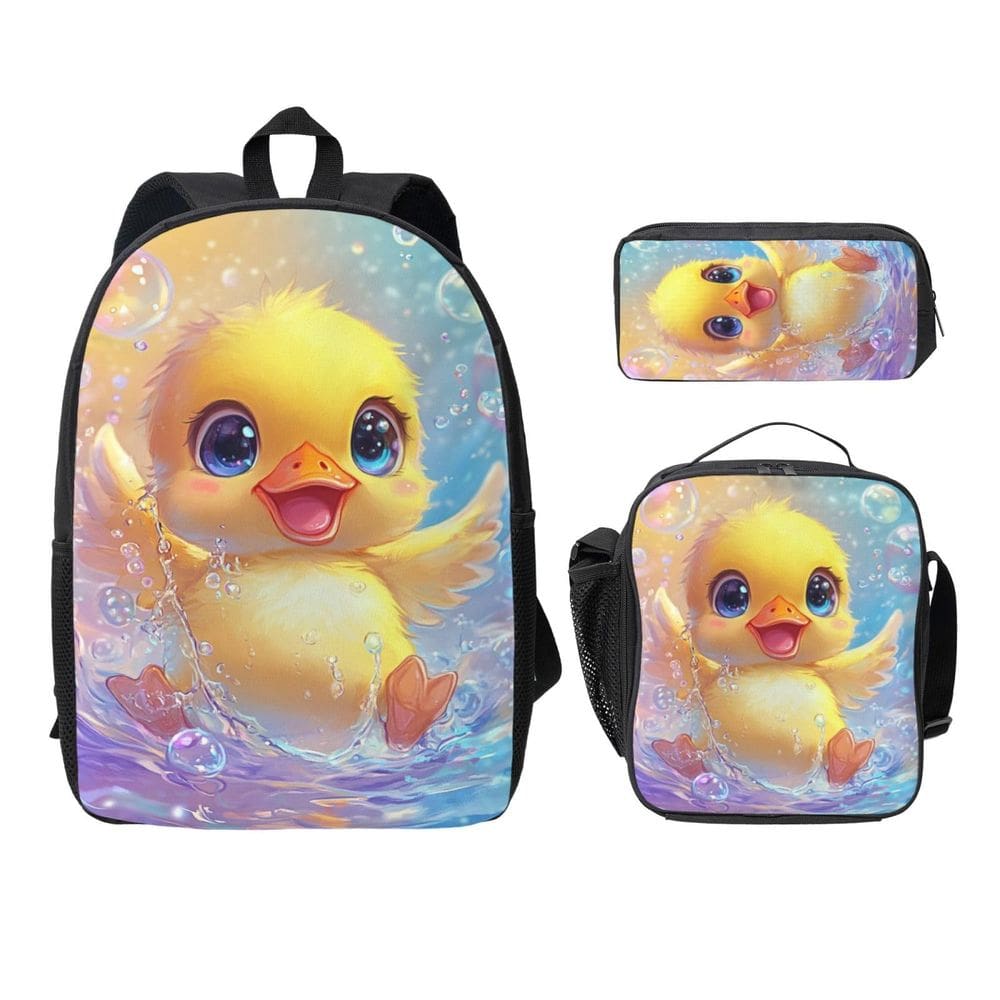 Mochila Trimety Cute Duck, conjunto escolar de 3 peças para crianças