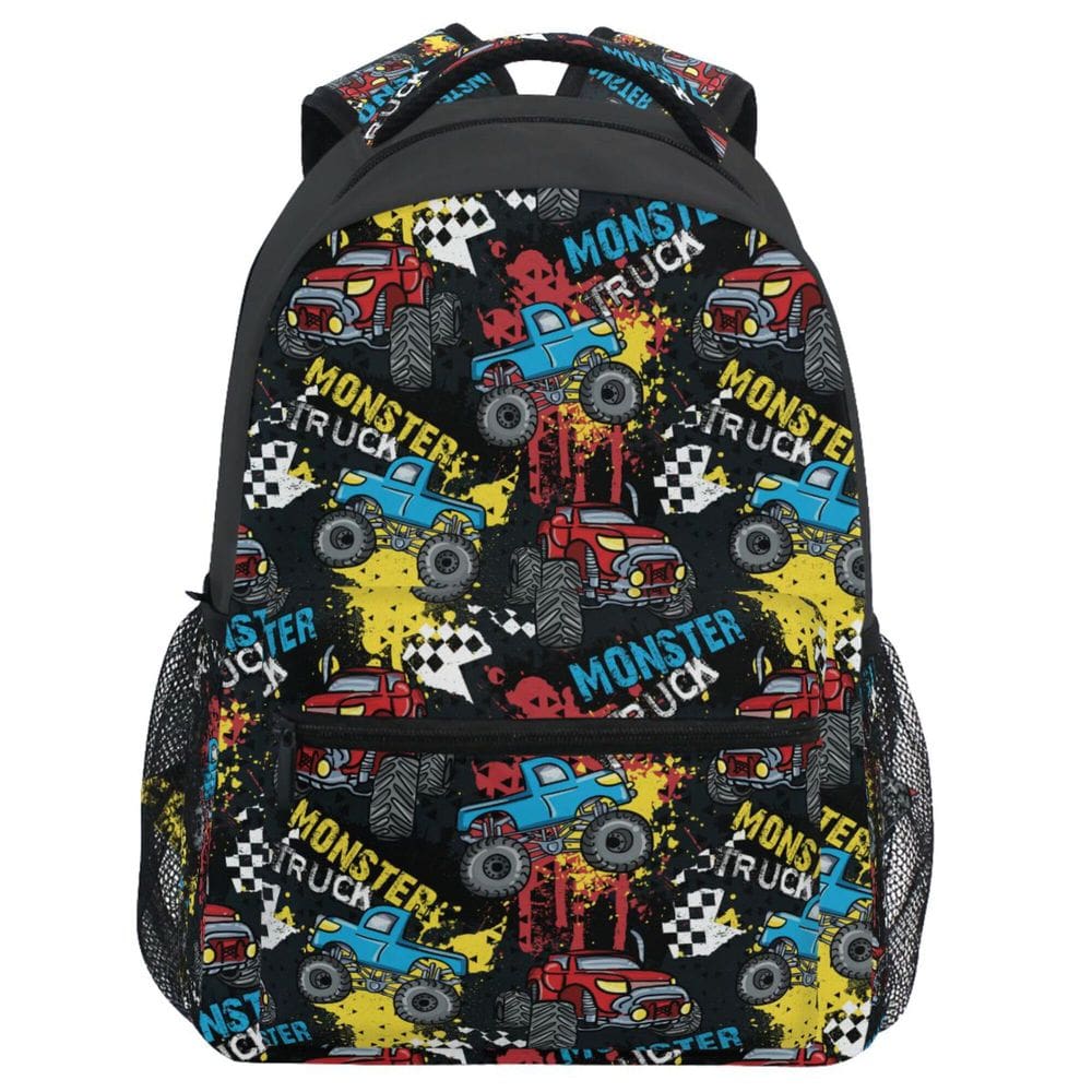Mochila Wamika Monster Truck Racing Cars para crianças de 3 anos ou mais