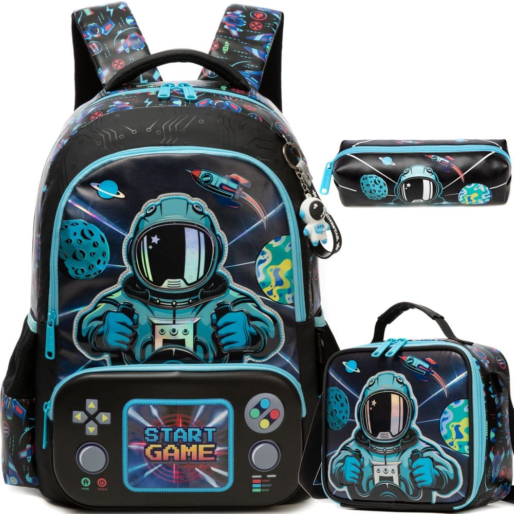 Mochila escolar Meetbelify 3 em 1 para meninos com lancheira 6-12Y