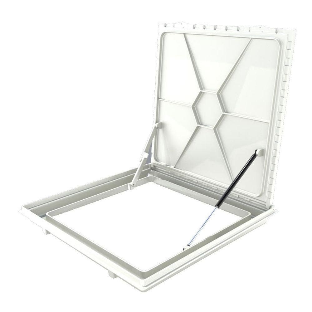 Tampa Casa Máquina Alumínio Rebaixo Invisível Bege 100x100cm