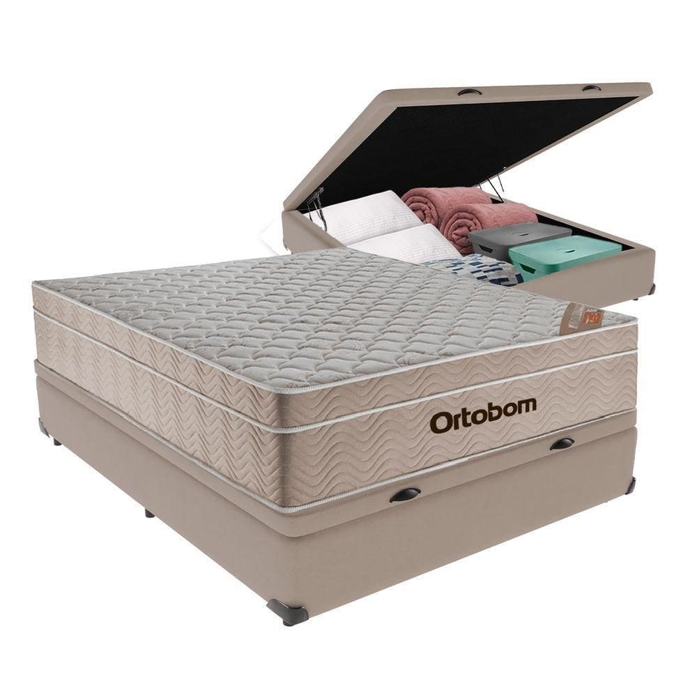 Colchão Airtech Ortobom Casal Baú Bege 138cm Bege