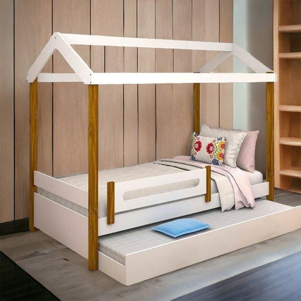 Cama Casa Elisa Branca Solteiro Com Aux,