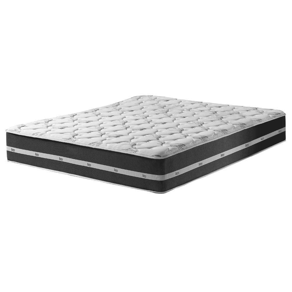 Cama Box Baú Marrom E Colchão Classic Preto Molas Ensacadas Casal