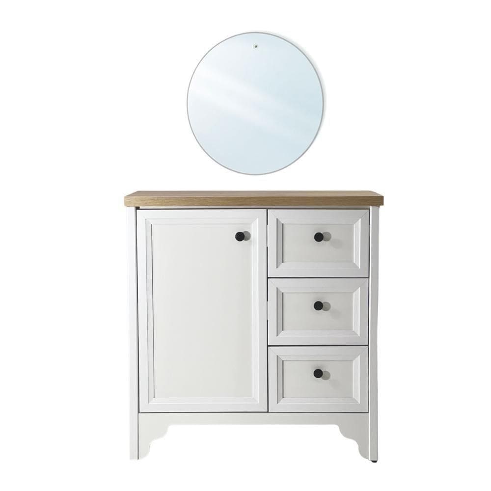 Gabinete Armário Banheiro Ditália Com Tampo + Espelho Bn-05 Branco