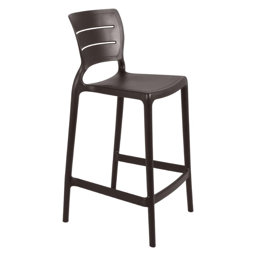 Banqueta Alta para Cozinha Tramontina Amélia Marrom em Polipropileno com Proteção Antimicrobiana