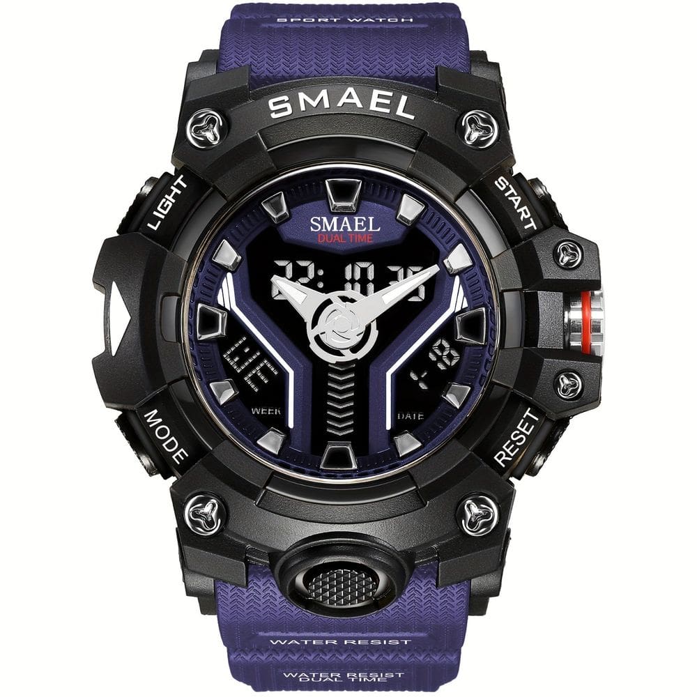 Relógio Esportivo Masculino Digital Dual Display Mostrador Luminoso À Prova D`água