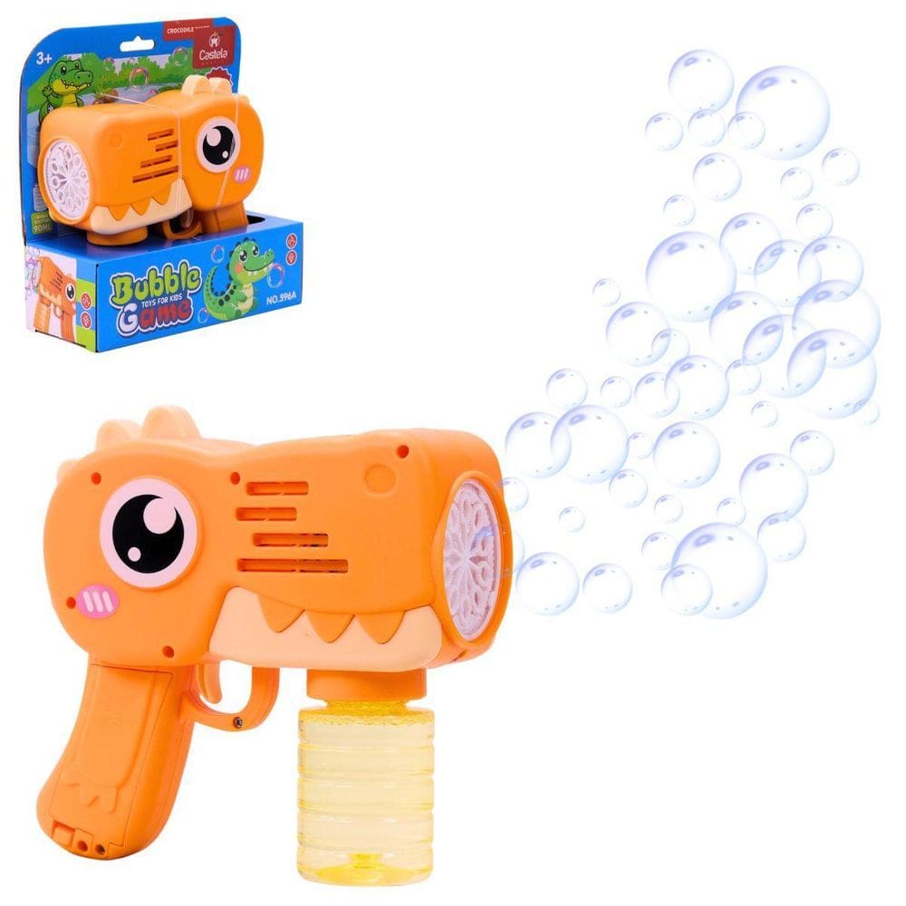 Lança Bolhas De Sabão Infantil Crocodilo Laranja - Castela