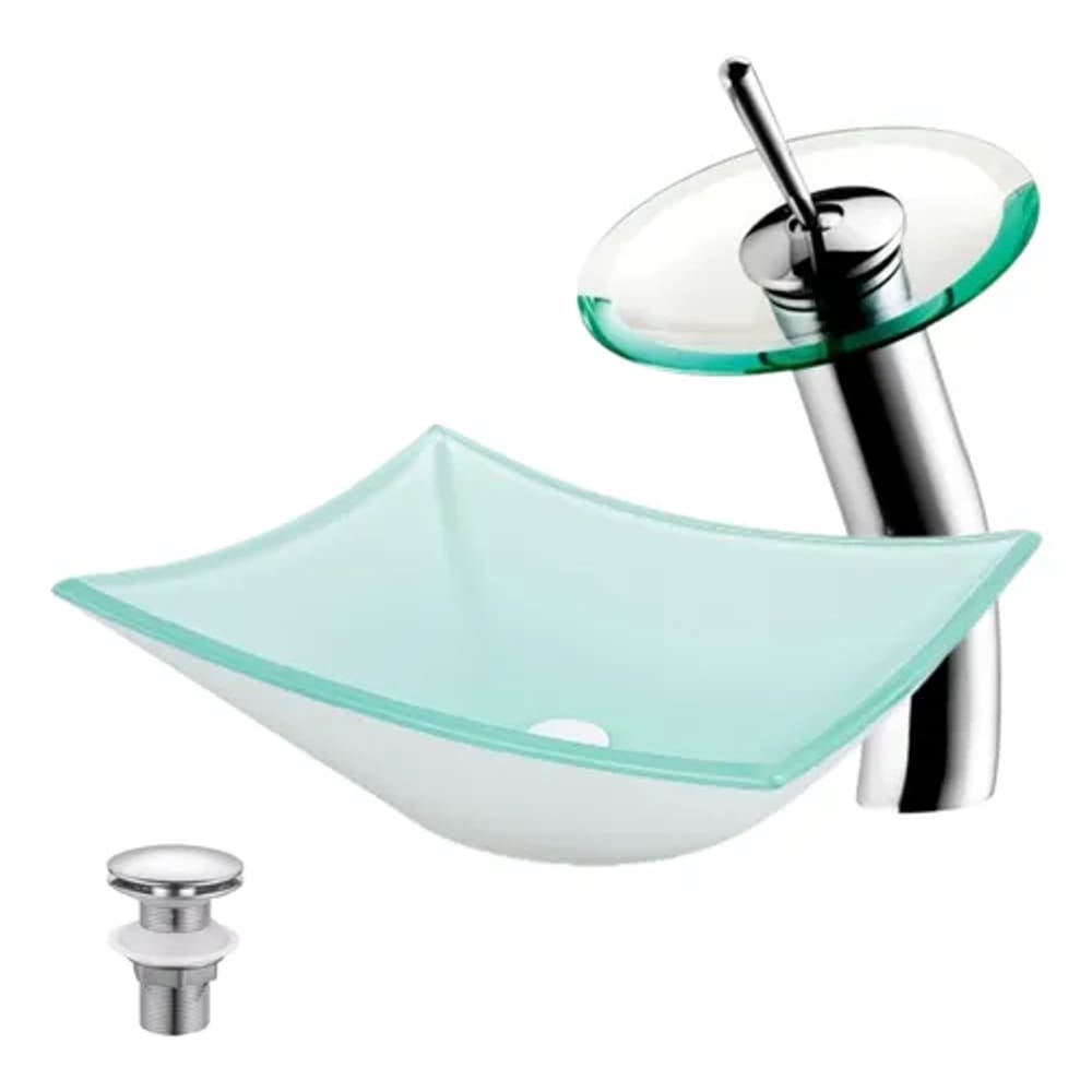 Kit Cuba De Vidro Branca + Monocomando Copacabana + Válvula