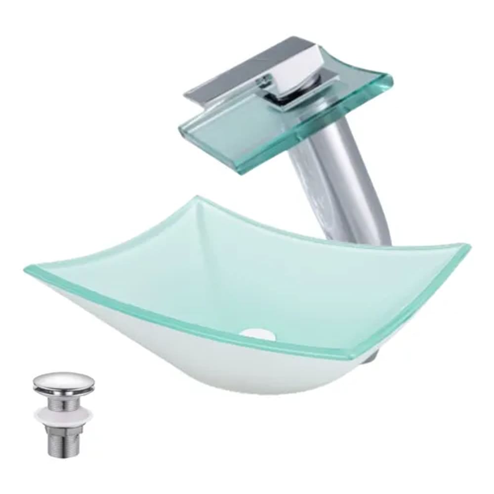 Kit Cuba De Vidro Branca + Monocomando Mônaco + Válvula