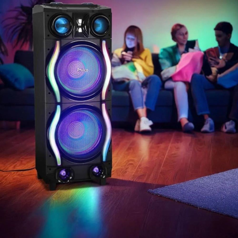 Caixa de Som Amplificada Philco Woofer Duplo | Extra