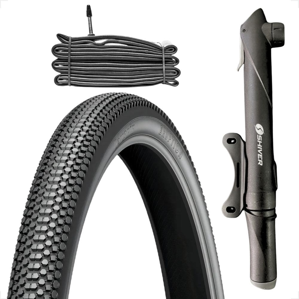 Pneu Eruption Levorin Aro 29 x 2.30 Bike Banda Leve Arame + Camara Bico Fino Mini bomba de ar