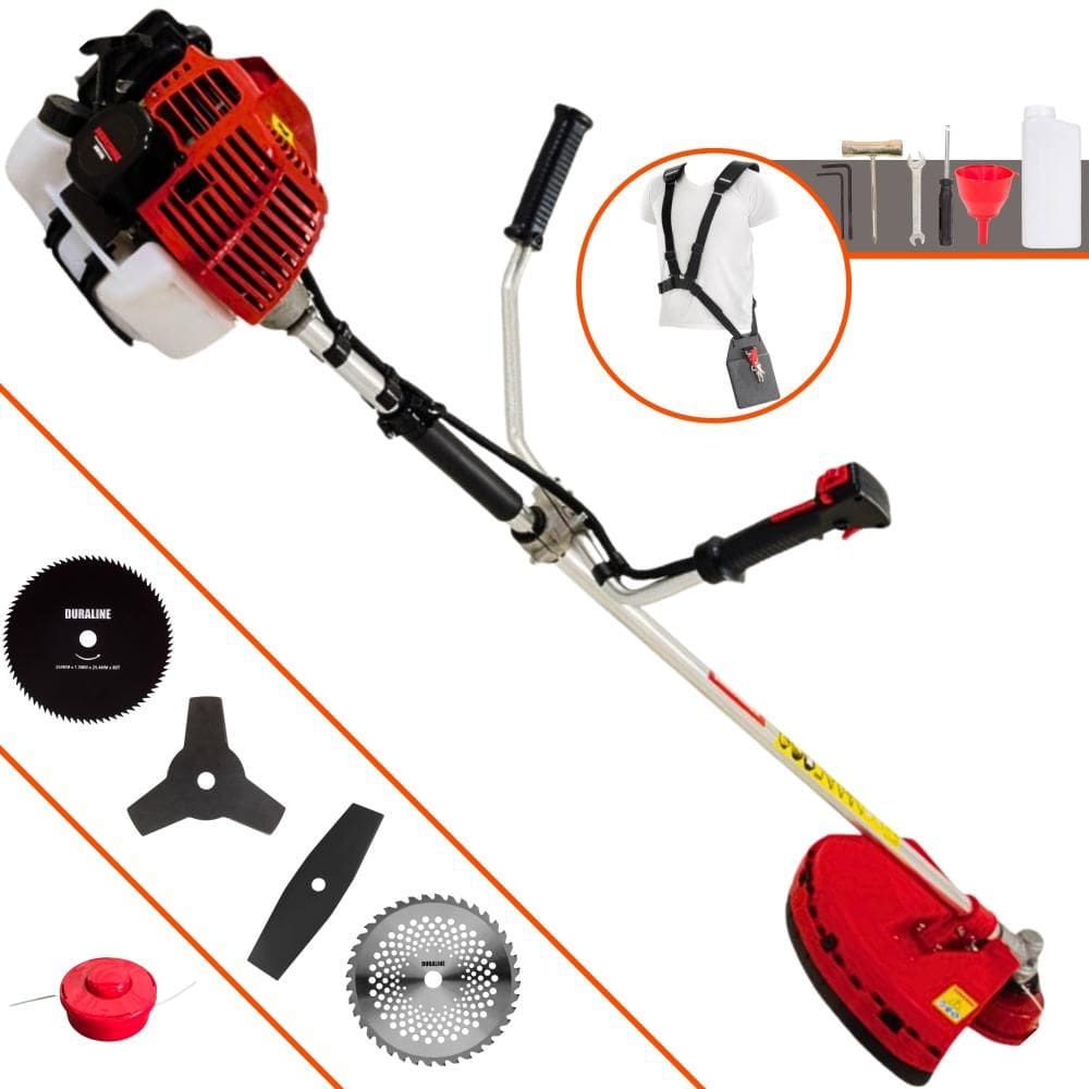 Roçadeira Lateral Profissional Kawashima KW43-L À Gasolina 43cc 1,7HP 10.000rpm Multifuncional Completa Com Carretel de Nylon e 4 Lâminas de Corte