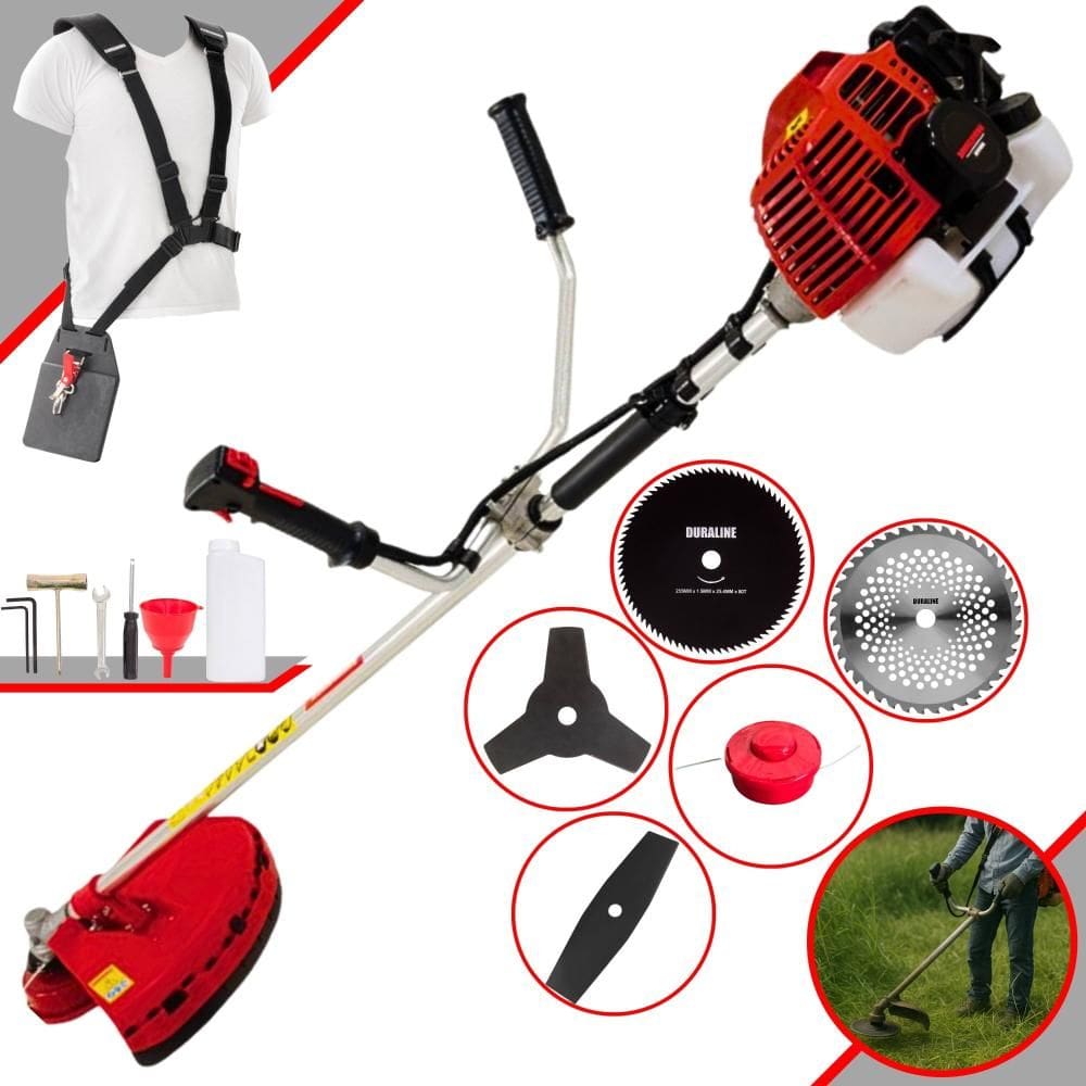 Roçadeira À Gasolina Kawashima KW43L 43cc 1,7HP 10.000rpm Completa 5 Em 1 Com Carretel de Nylon + Facas 2 Pontas, 3 Pontas, 40 Dentes e 80 Dentes