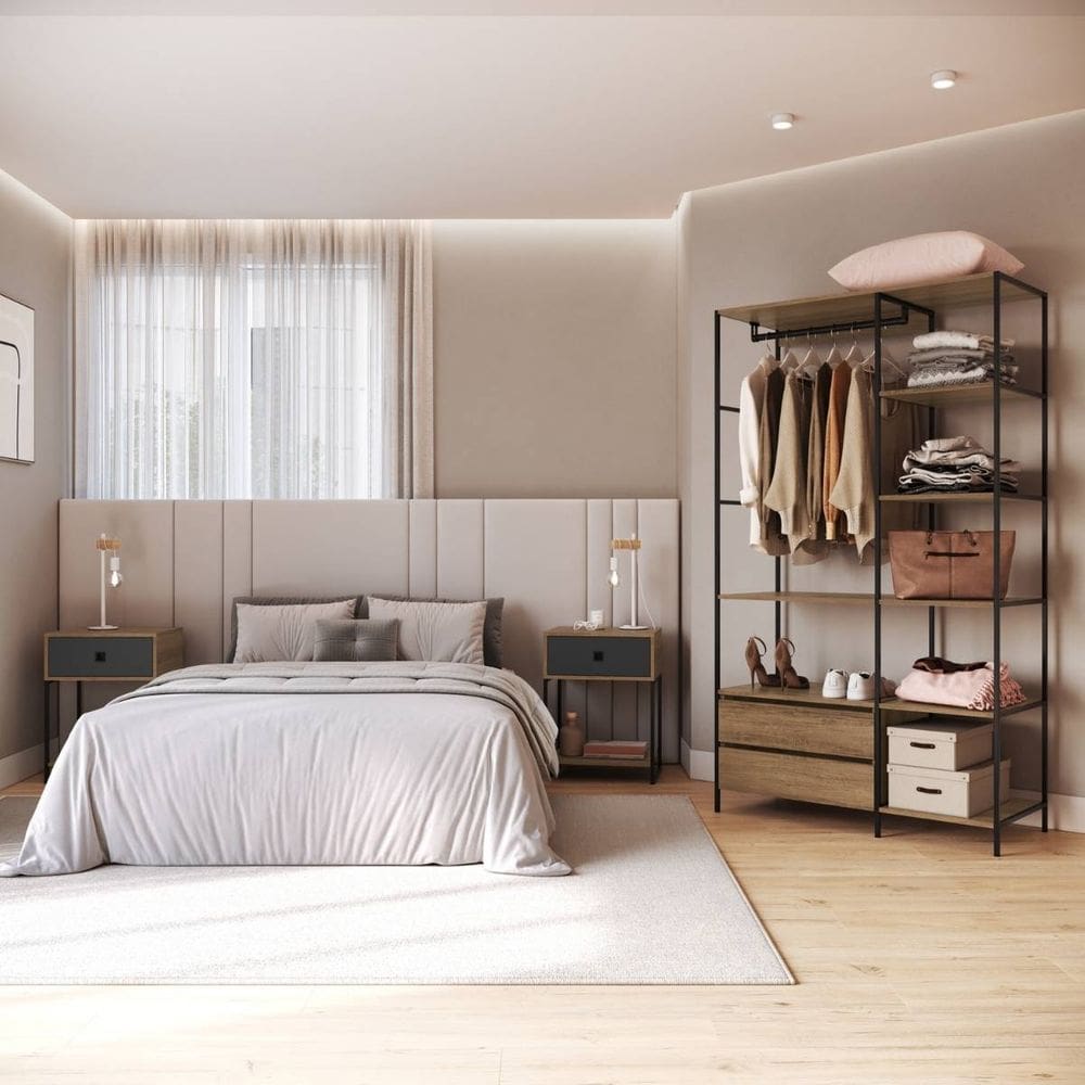 Combo p Quarto Guarda Roupa Closet Mesa Cabeceira