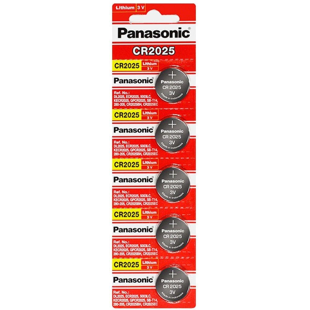 Cartela CR2025 Panasonic com 5 unidades