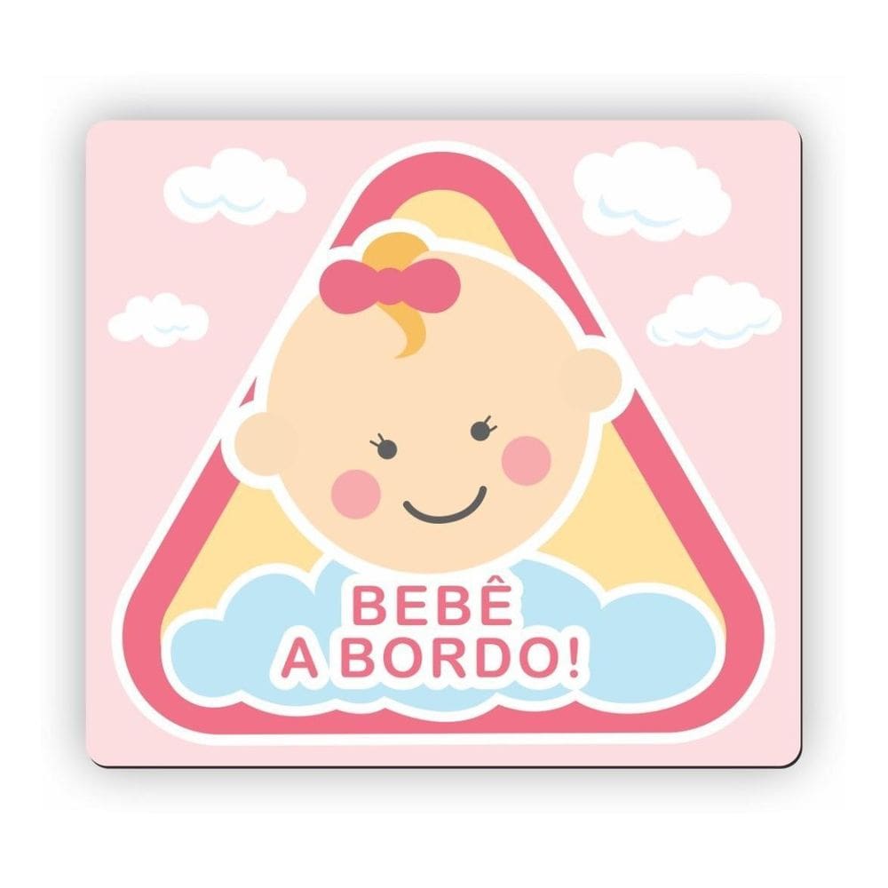Ímã De Carro Bebê A Bordo - Aplique E Retire - Modelo Menina
