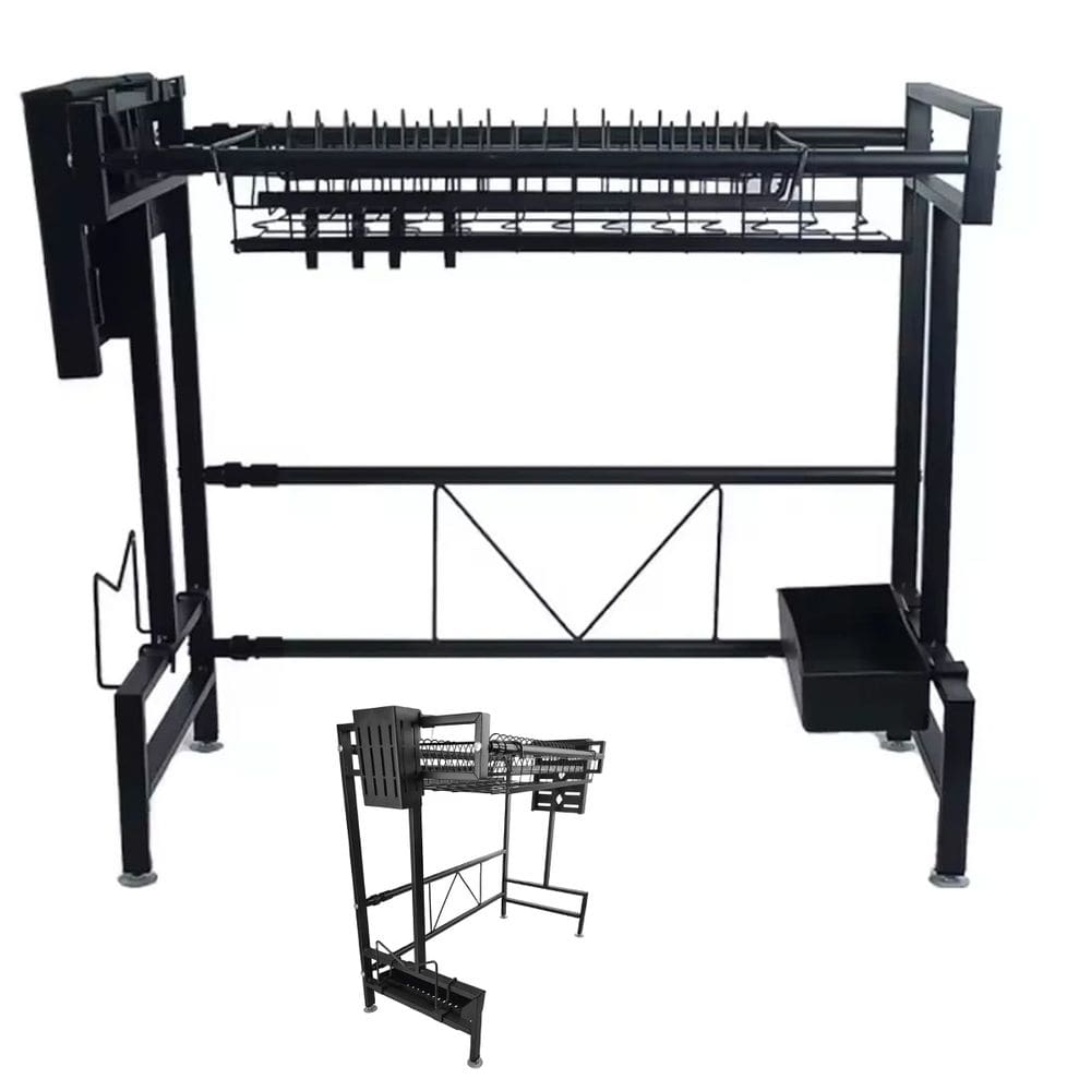 Escorredor de Louça Pia Cozinha Modular Suspensa Extensivel Ajustavel Prato Talher Copo Utensilios Rack Organizaçao