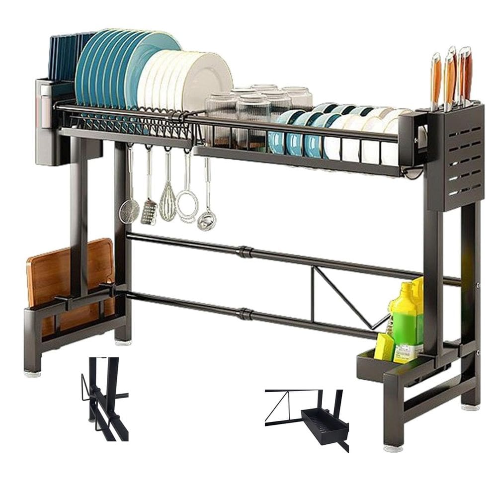 Escprredpr de Louça Pia Cozinha Modular Suspensa Ajustavel Extensivel Bancada Mesa Copo Talher Prateleira Organizaçao Rack